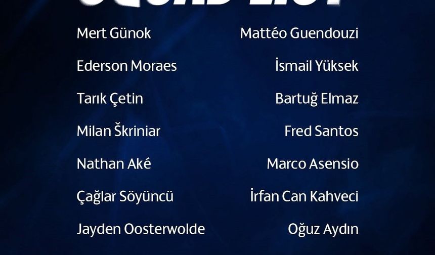 Fenerbahçe'nin, Gornik Zabrze maçı kamp kadrosu belli oldu