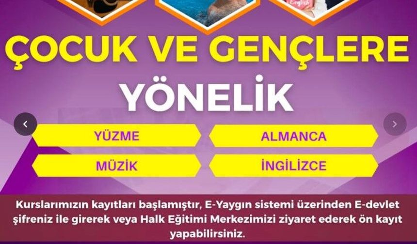 Nusaybin Halk Eğitimi Merkezi'nin çocuklar ve gençlere yönelik yeni dönem kursları için kayıtlar başladı.