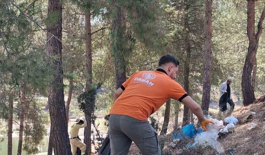 Kilis'te Tahtaköprü Barajı çevresinde temizlik çalışması yapıldı