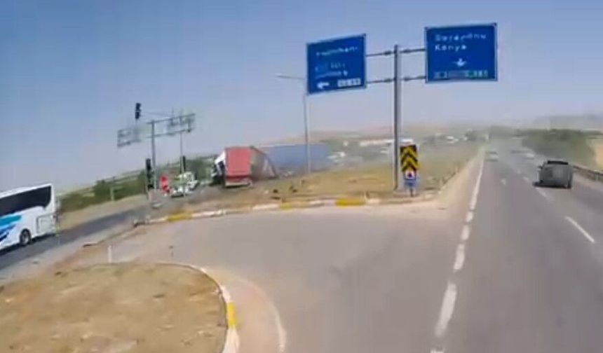 Konya'da 1 kişinin öldüğü, 10 kişinin yaralandığı kaza kamerada