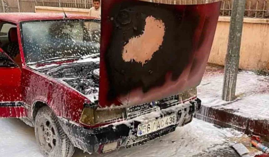 Siirt'te park halindeki otomobil alevlere teslim oldu