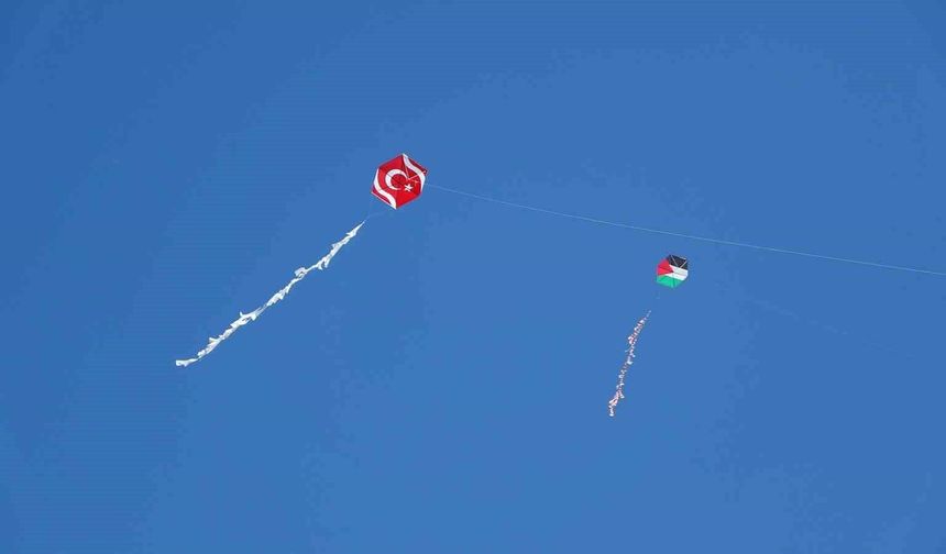 Ardahan'da umut uçurtmaları Gazze için gökyüzünde