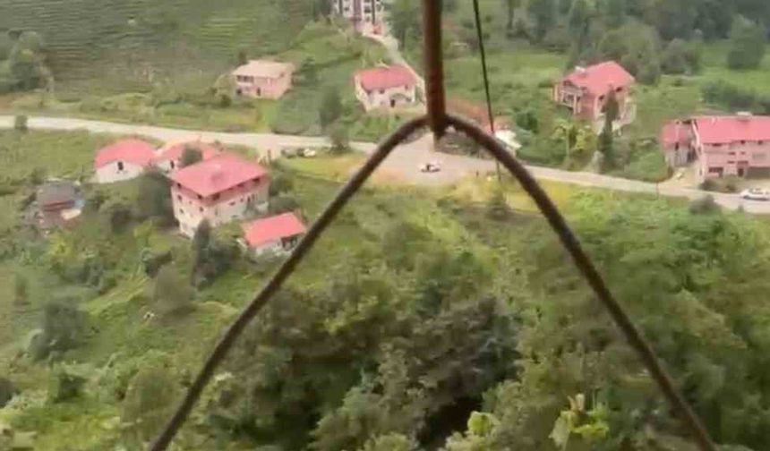 İlkel teleferikle 'heyecanlı' yolculuk