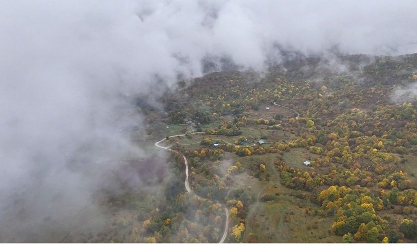 Karabük'te sonbahar renkleri ve sis görsel şölen oluşturdu