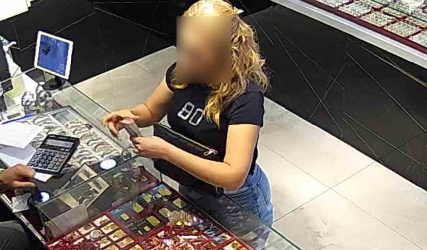 Sahte altınla dolandırıcılık kamerada