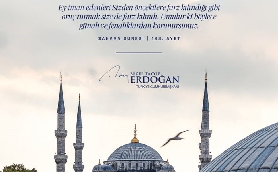 Cumhurbaşkanı Erdoğan: 'Ramazan-ı Şerif'in milletimiz, İslam alemi ve tüm insanlık için hayırlar getirmesini diliyorum'