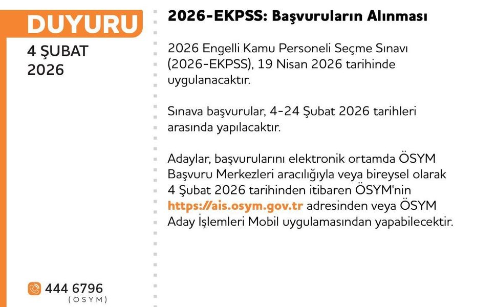 EKPSS 19 Nisan'da yapılacak