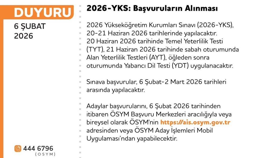 YKS başvuruları başladı