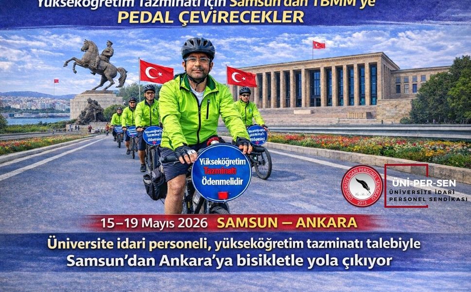ÜNİPERSEN'den Samsun'dan TBMM'ye bisikletli eylem
