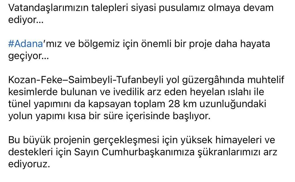 AK Parti Sözcüsü Çelik'ten Adana'ya yeni yol müjdesi