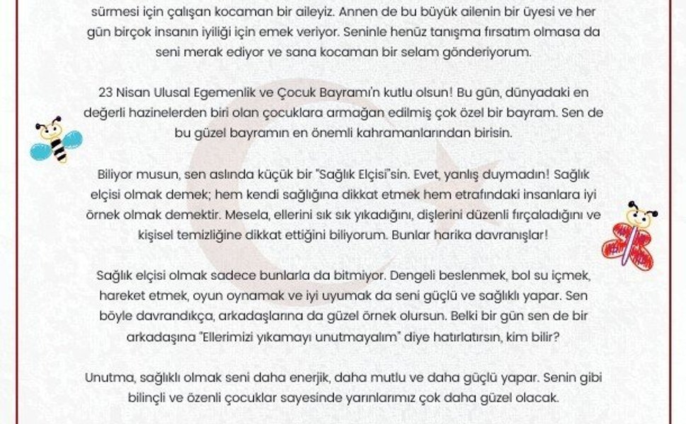 Bakan Memişoğlu, 2 bin 36 sağlık elçisine mektup gönderdi, 23 Nisan Ulusal Egemenlik ve Çocuk Bayramı'nı kutladı