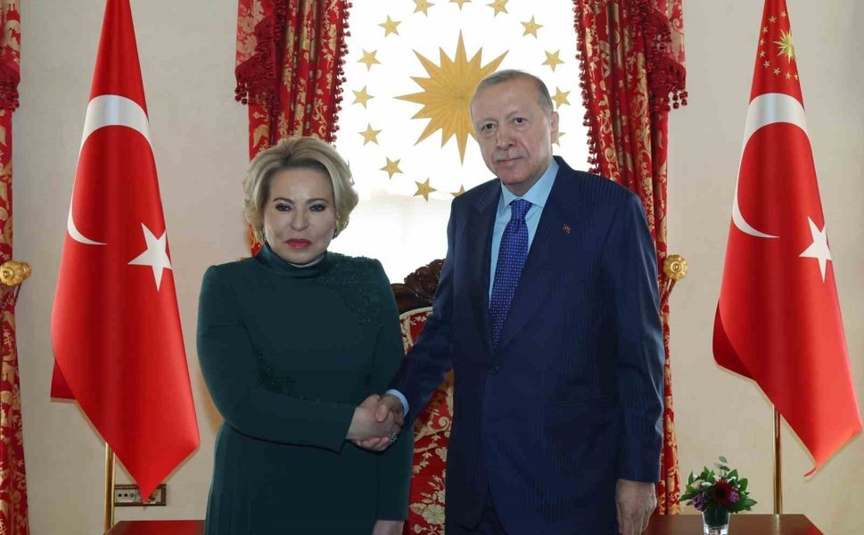 Cumhurbaşkanı Erdoğan, Rusya Federasyon Konseyi Başkanı Matviyenko'yu kabul etti