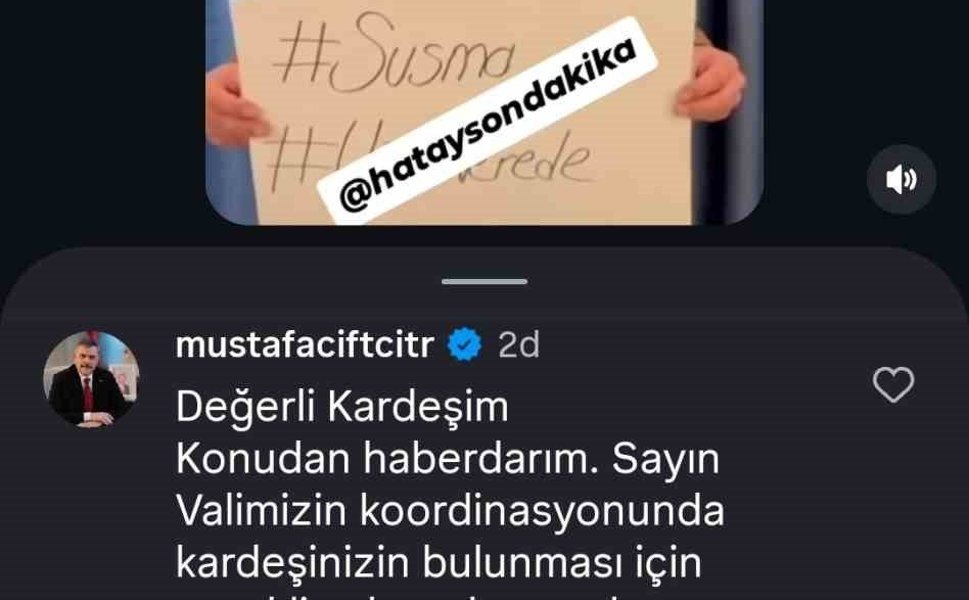 Bakan Çiftçi'den kardeşi kayıp vatandaşa yanıt: 'Süreci yakından takip ediyorum'