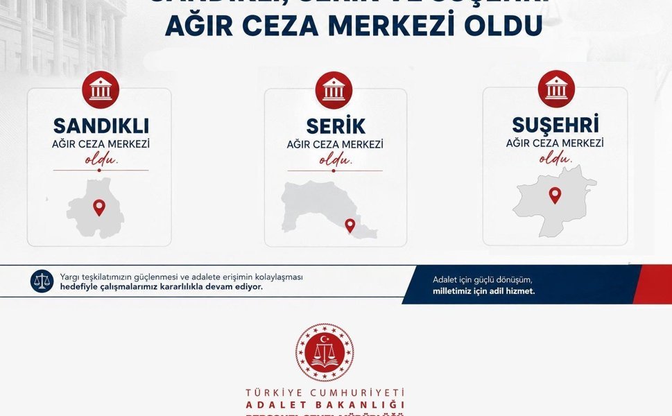 Bakan Gürlek: 'Sandıklı, Serik ve Suşehri Ağır Ceza Mahkemelerini kurduk'