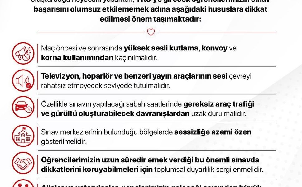 İletişim Başkanlığı'ndan YKS öncesi milli maçı uyarısı