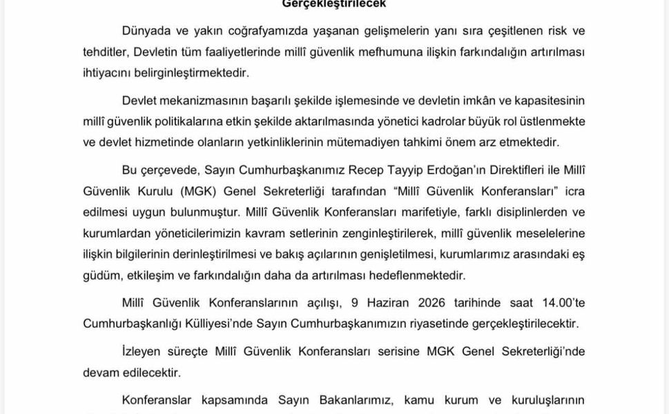 Milli Güvenlik Konferansları yarın başlıyor