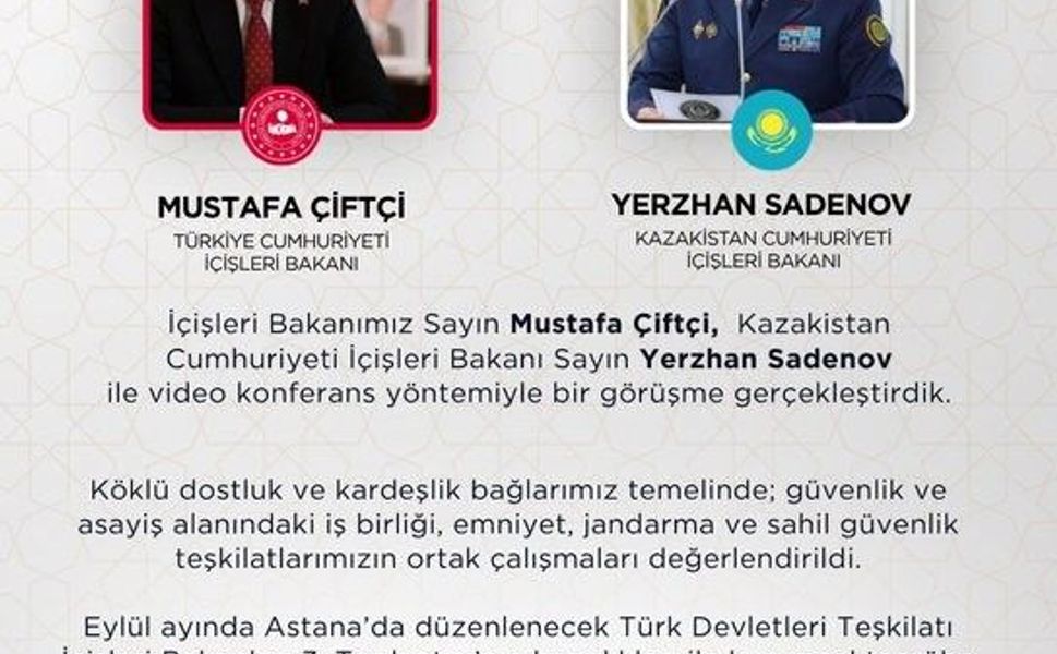 Bakan Çiftçi, Kazakistanlı mevkidaşı ile video konferansla görüştü