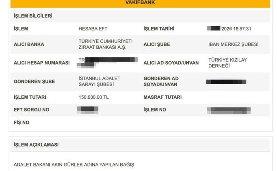 Bakan Gürlek, Kızılay'a 150 bin lira bağışladı