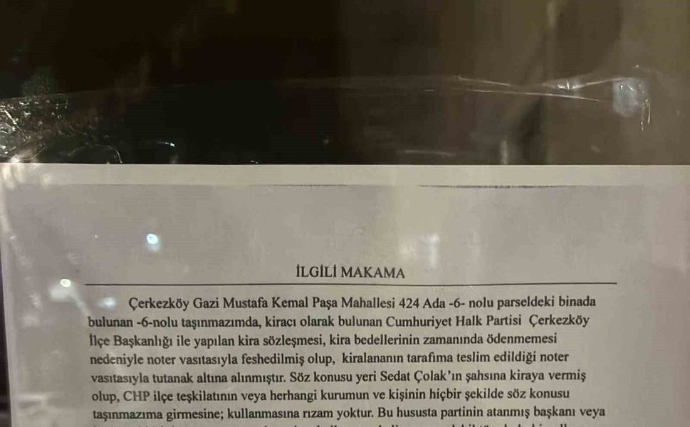 Görevden alınan ilçe başkanı kontratı kendi üzerine yapmış
