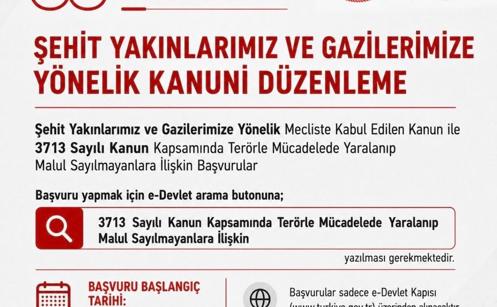Bakan Göktaş: 'Terörle mücadelede malul sayılmayan vatandaşların başvuruları 1 Eylül'de başlıyor'