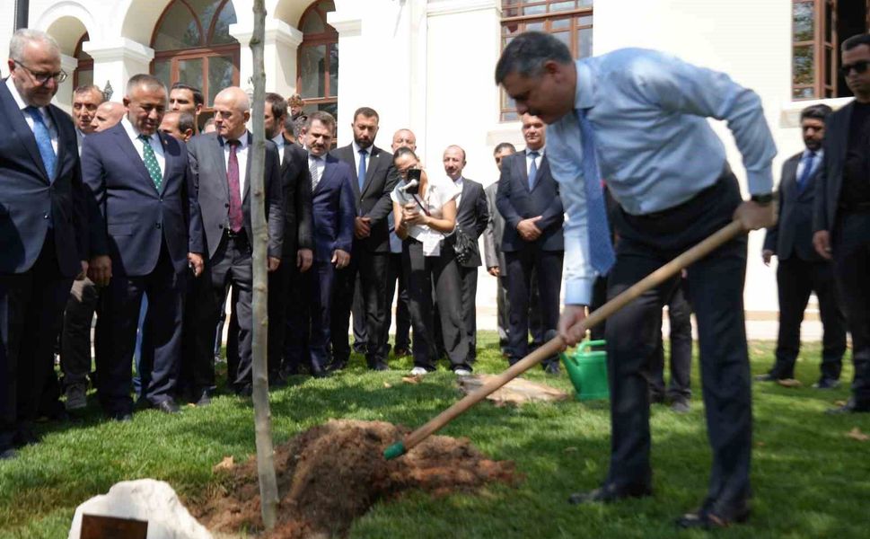Bakanı Çiftçi, adını taşıyan çınar fidanını dikerek can suyu verdi