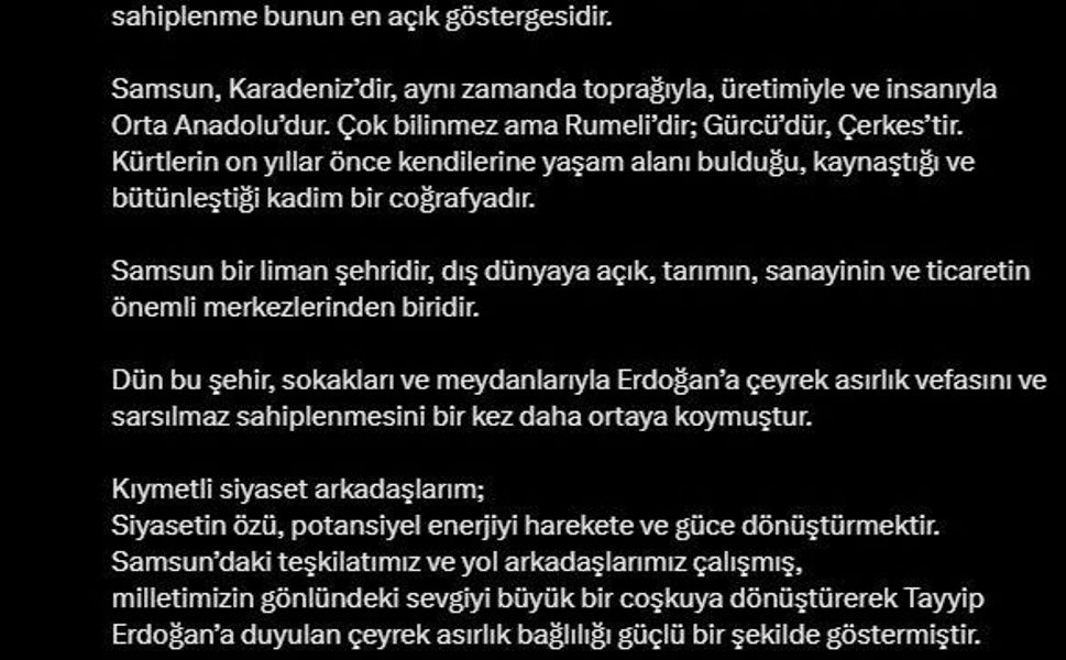 Süleyman Soylu: 'Samsun, Türk siyasi hayatının müşiridir; ölçüsüdür'