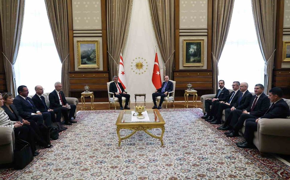Cumhurbaşkanı Erdoğan, KKTC Cumhurbaşkanı Erhürman ile görüştü