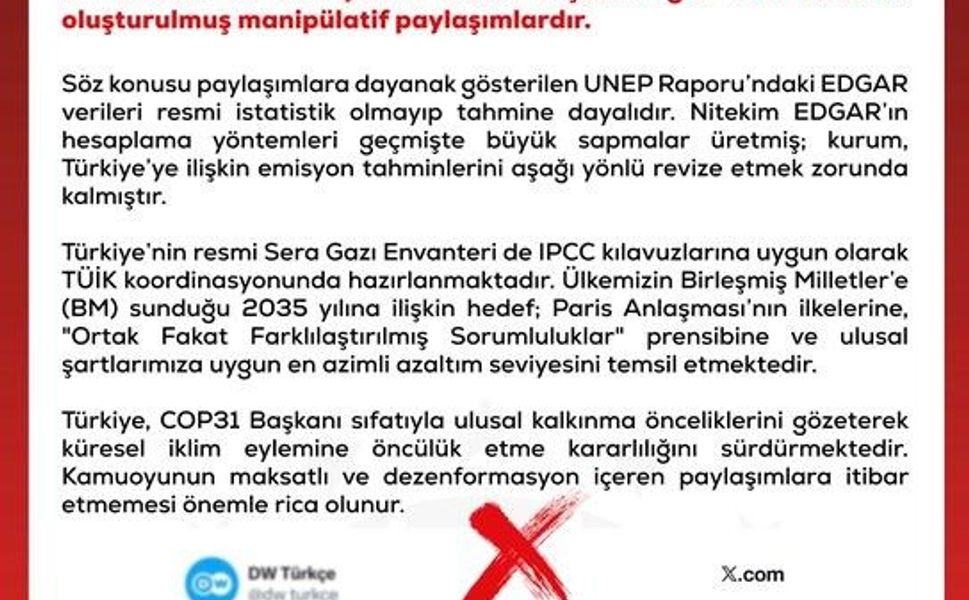 DMM'den 'Türkiye'nin iklim hedefleri yetersiz' iddialarına yalanlama