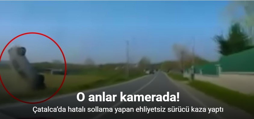 Çatalca’da hatalı sollama faciaya yol açtı: araç takla attı, 2 çocuk yaralandı