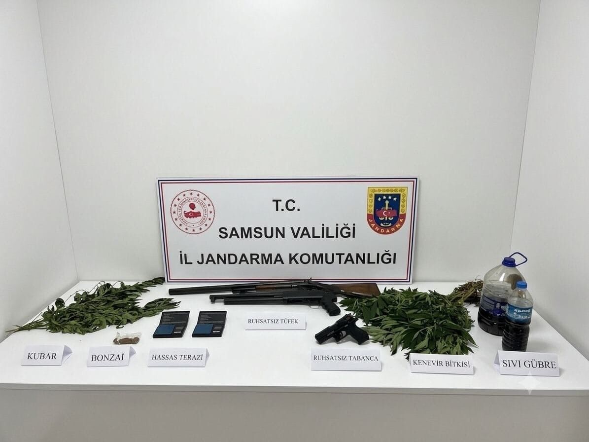 Jandarma uyuşturucu, silah ve kenevir ele geçirildi