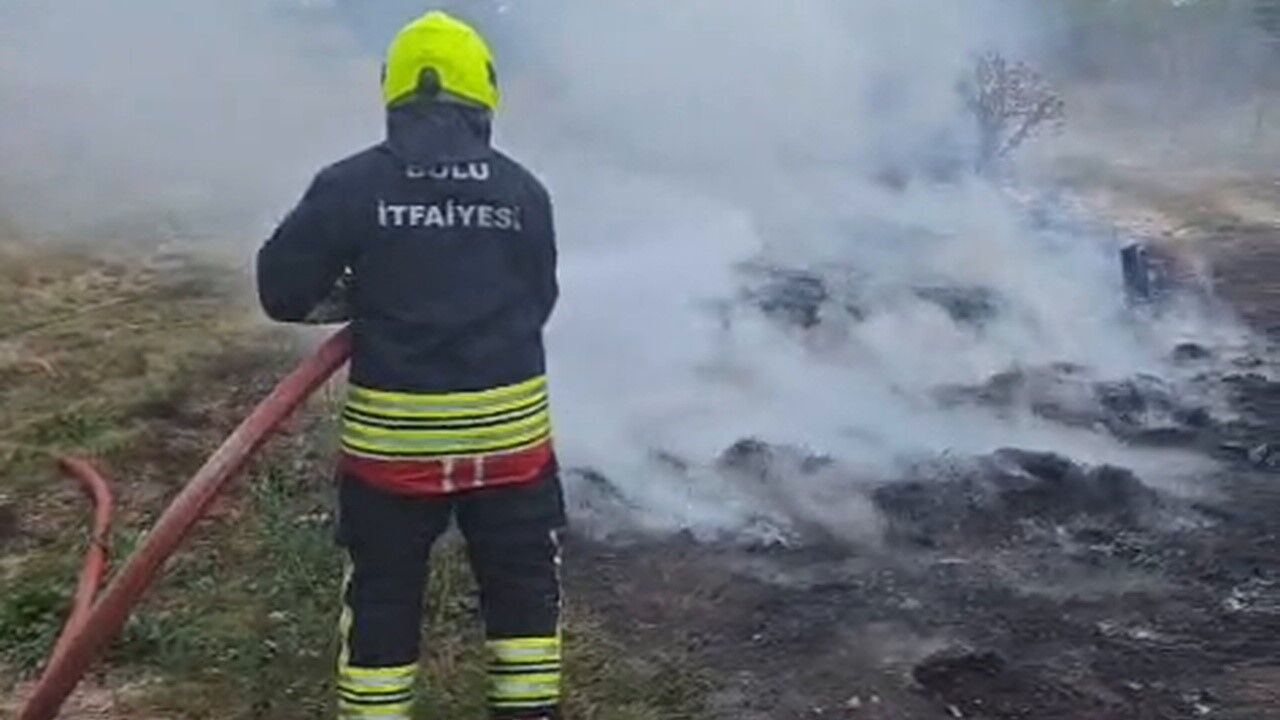 Bolu'da ot yangını paniğe neden oldu